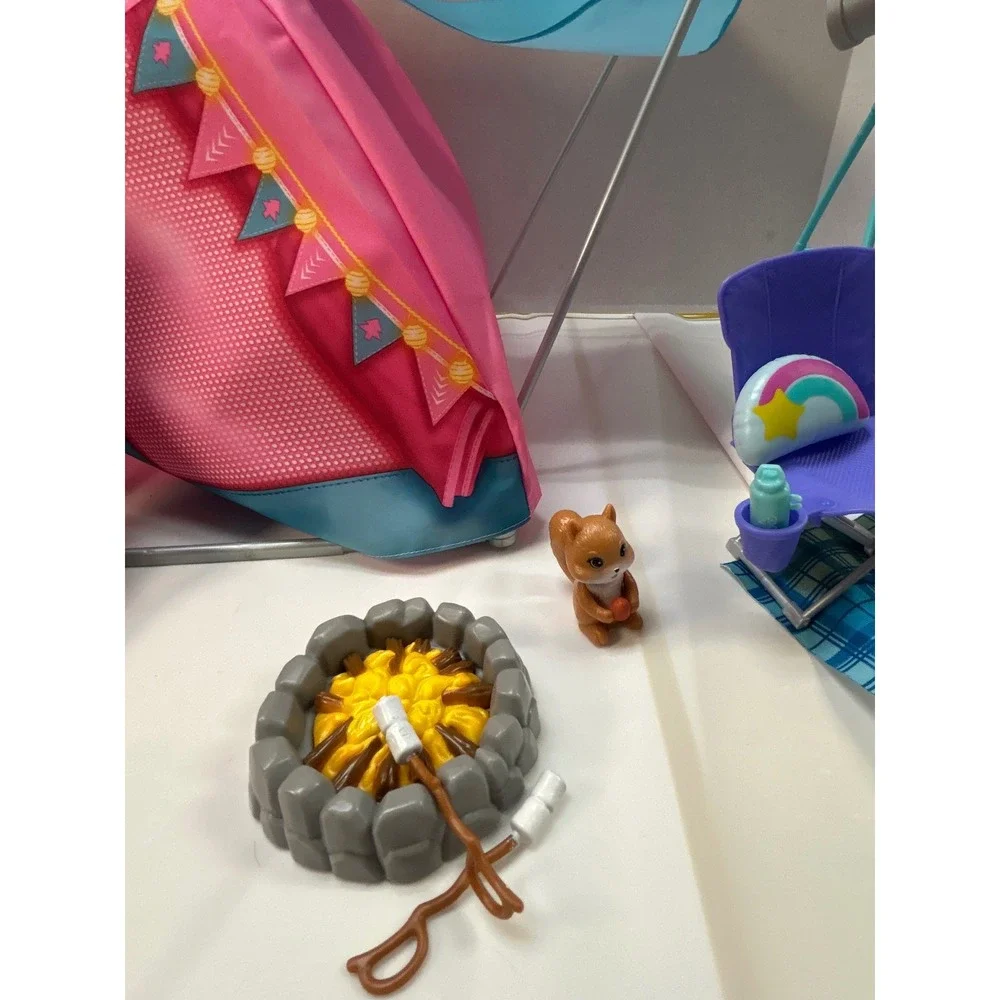Barbie It Takes Two Camping Playset Brooklyn Malibu Dolls Tent Accessories Lot
